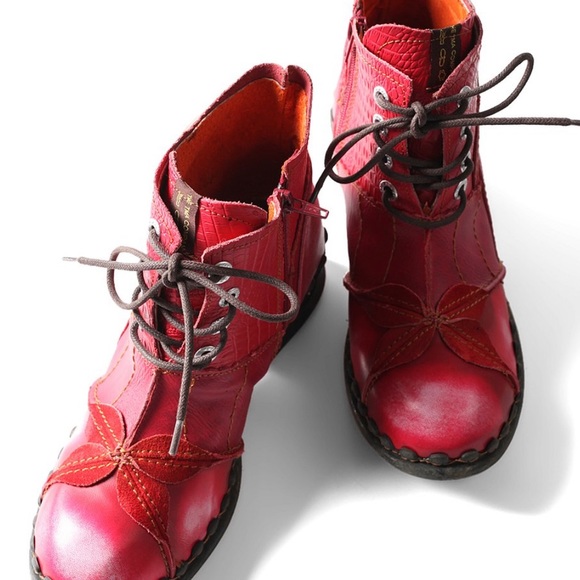 TMA Eyes Women’s Red Washed Layered Leather Duck Boot Size 42 (8) - Picture 4 of 7